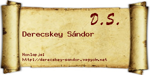 Derecskey Sándor névjegykártya