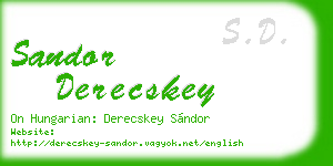 sandor derecskey business card